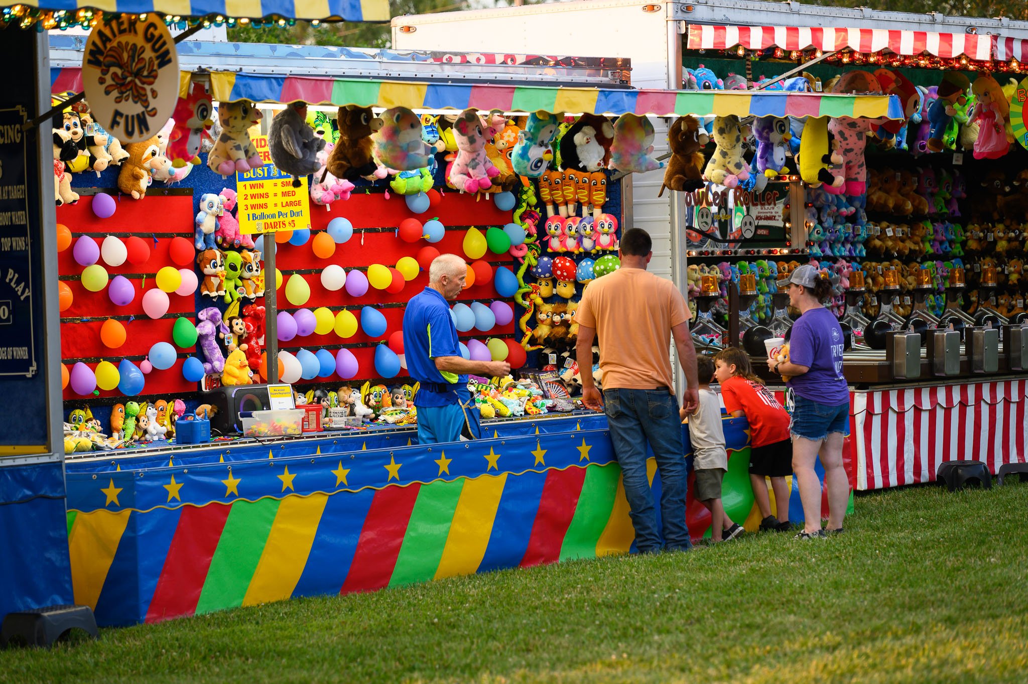 Carnival games and prices at the County 4-H Fair in Peru Indiana