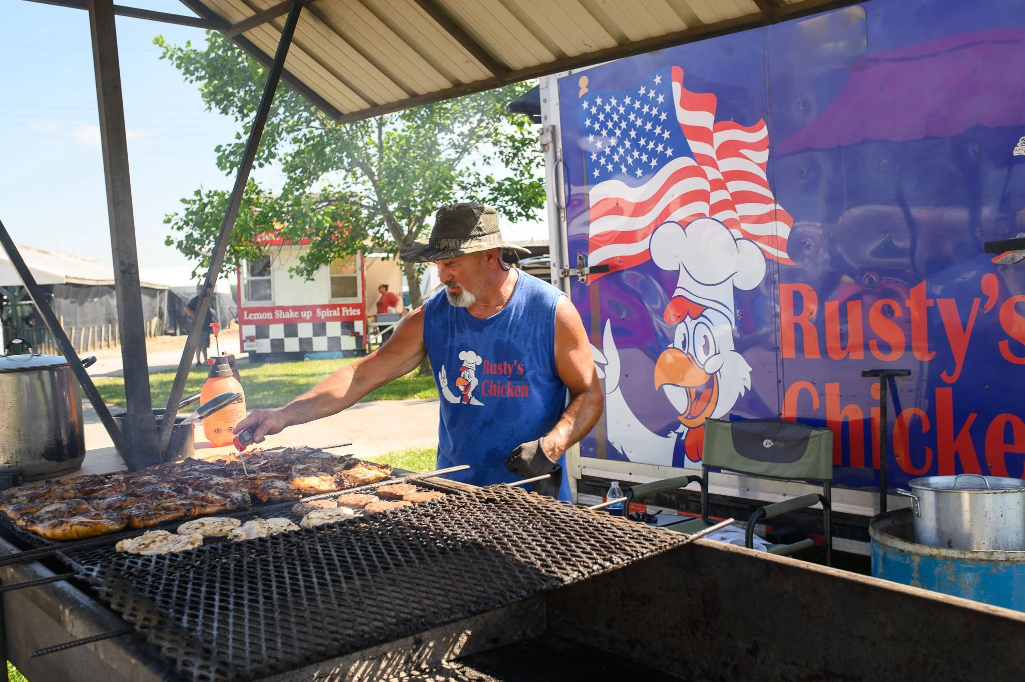 Grilled and Smoked Chicken Food Vendor at the County 4-H Fair in Peru Indiana