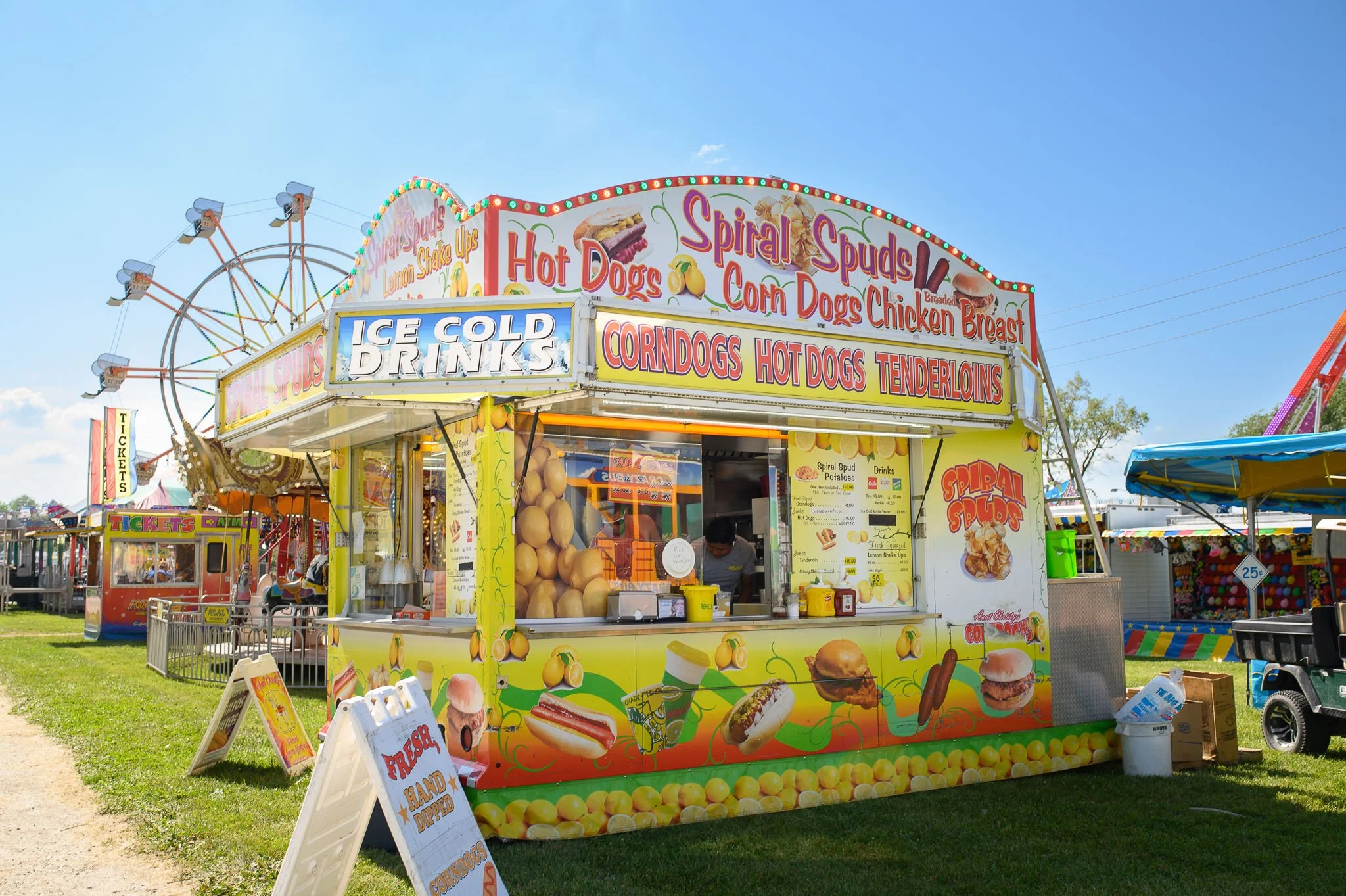 Carnival Food Vendor at the County 4-H Fair in Peru Indiana