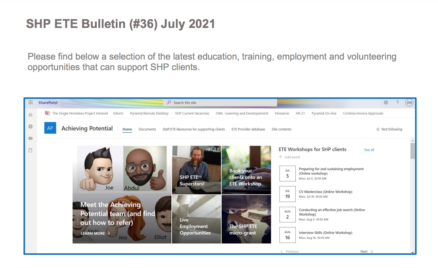 Achieving Potential Bulletin - July 2021