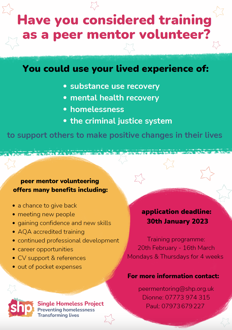 We’re Recruiting! Recruitment open for Peer Mentor Volunteers
