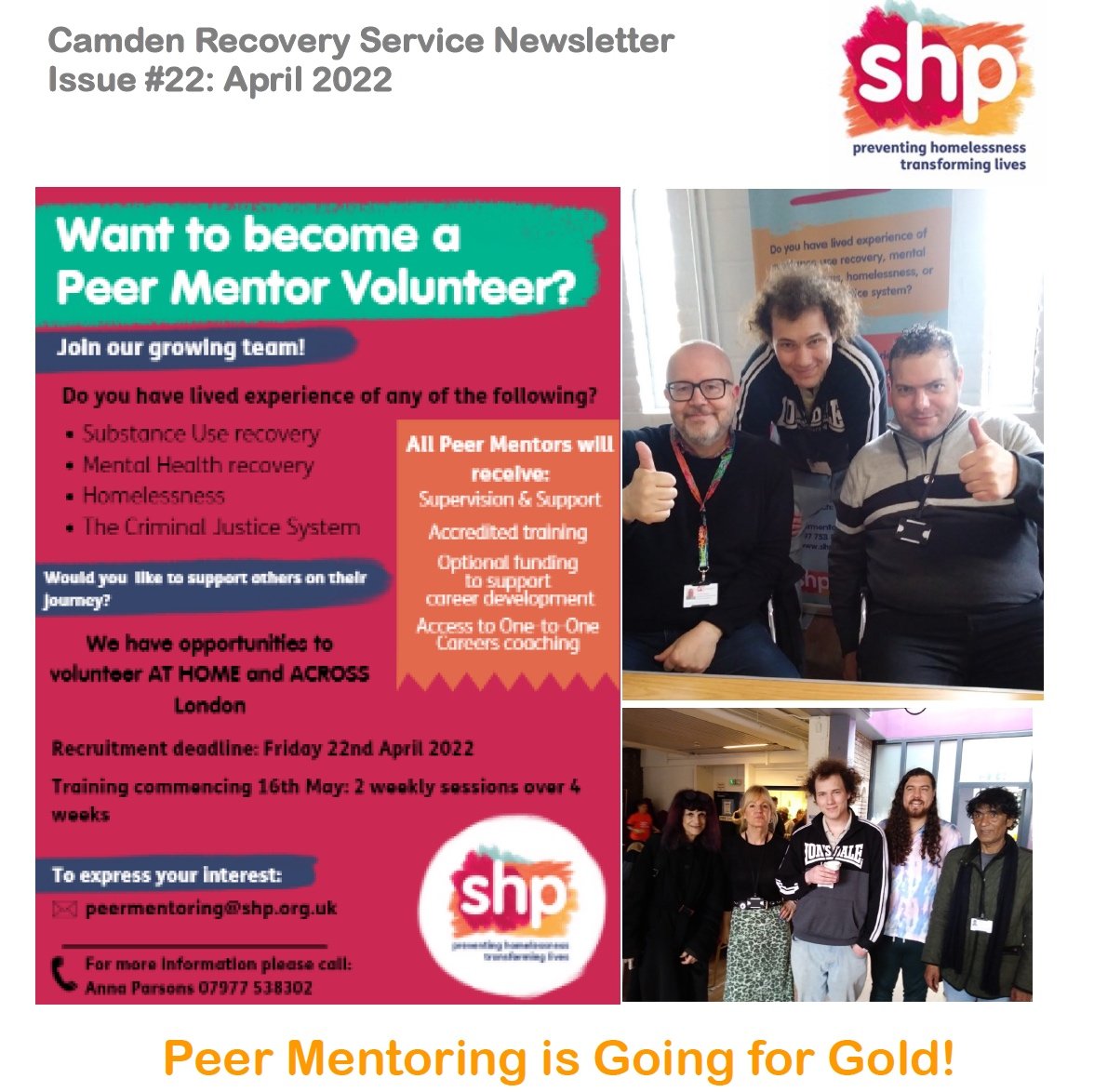 Camden &amp; Islington Recovery, Aftercare and ETE Services Newsletter - April 2022