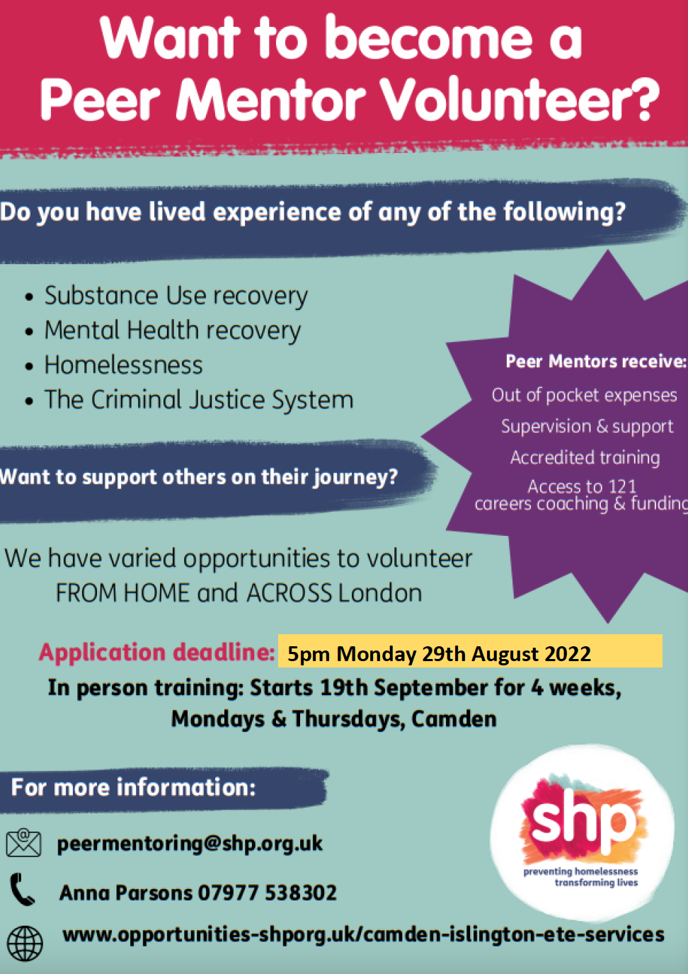 We’re Recruiting! Recruitment open for Peer Mentor Volunteers