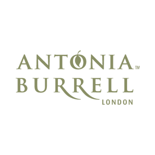 Antonia Burrell London logo with stylized text and leaf symbol