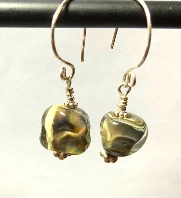 Wonky Glass Bead Earrings