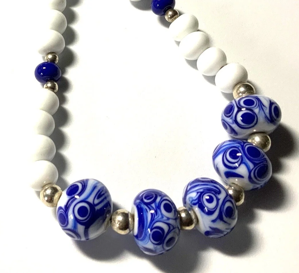 Delft Blue and White Necklace