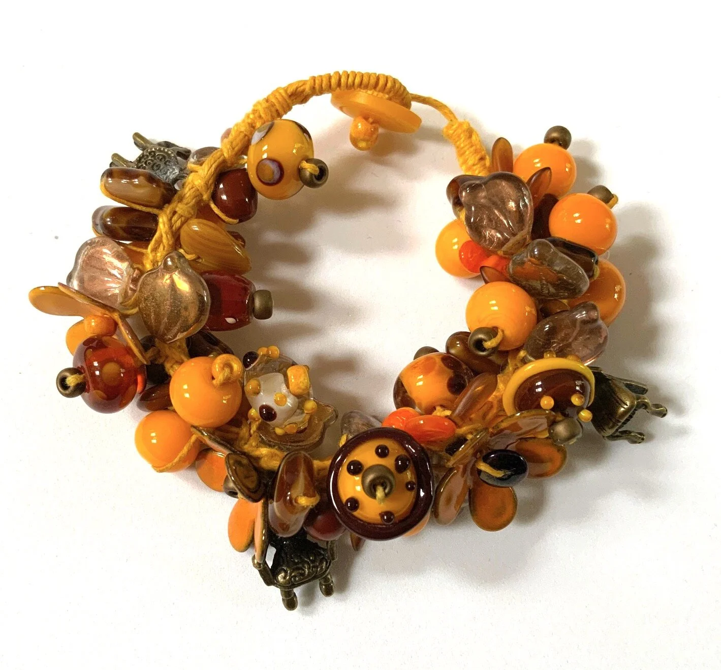 Spiney Knotted Bracelet Yellow