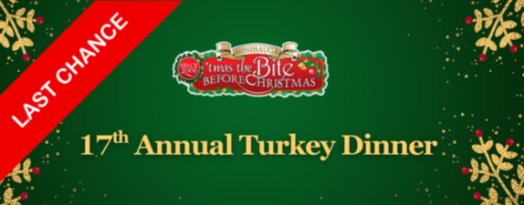 Countdown Begins: 10 Days Until the 17th Annual Twas the Bite Before ChristmasFundraiser Turkey Dinner Supporting Local Food Banks