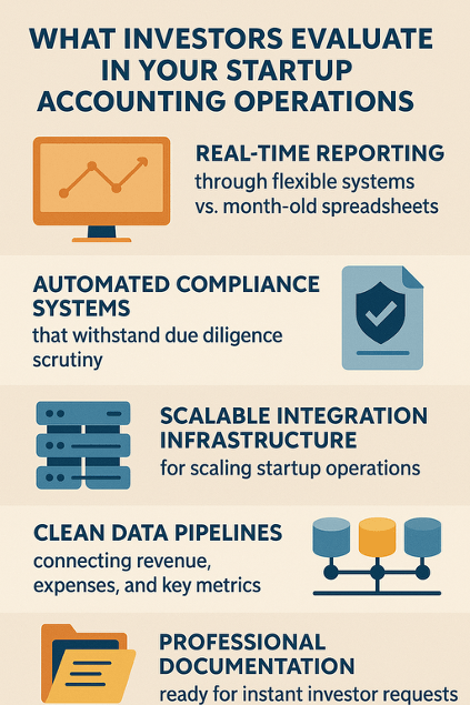 graphic of What Investors Evaluate in Startup Accounting