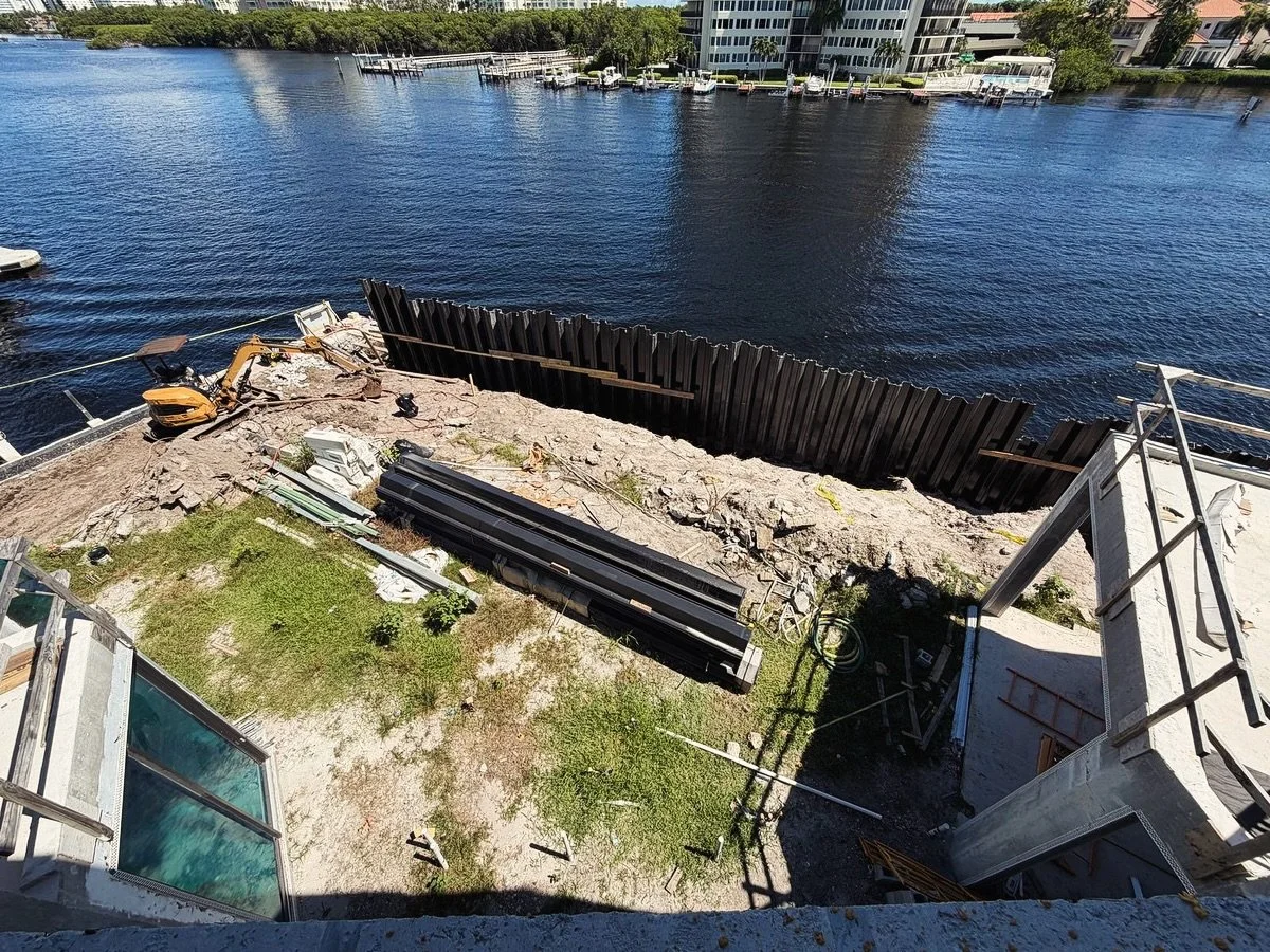 Big progress on the waterfront! 🚧💪 

Our team is driving sheet piles and raising the lot and dock elevation by 3 feet to protect the property and enhance long-term resilience. 

This phase is not only about building stronger foundations-it&rsquo;s 