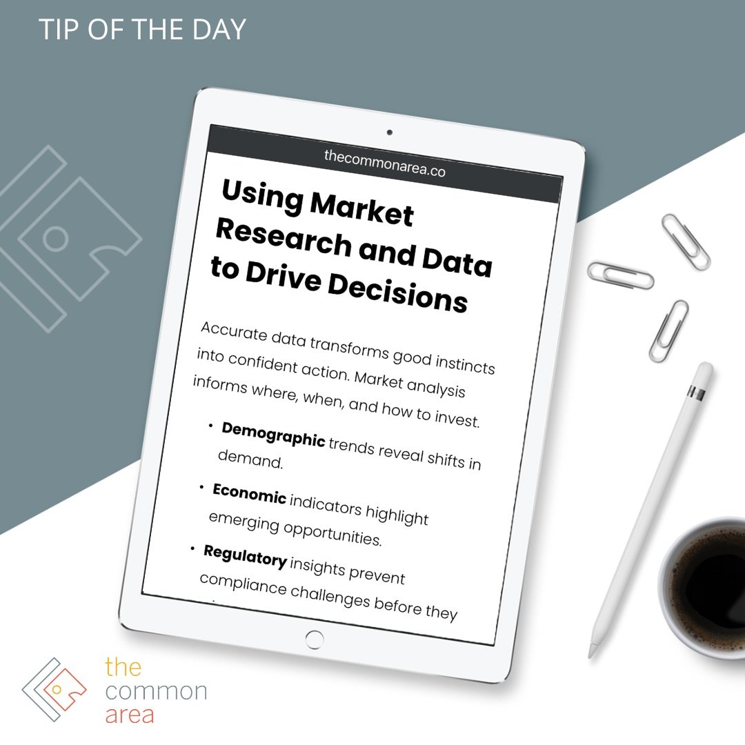 Accurate data transforms good instincts into confident action. Market analysis informs where, when, and how to invest.

▪️Demographic trends reveal shifts in demand. 
▪️Economic indicators highlight emerging opportunities. 
▪️Regulatory insights prev