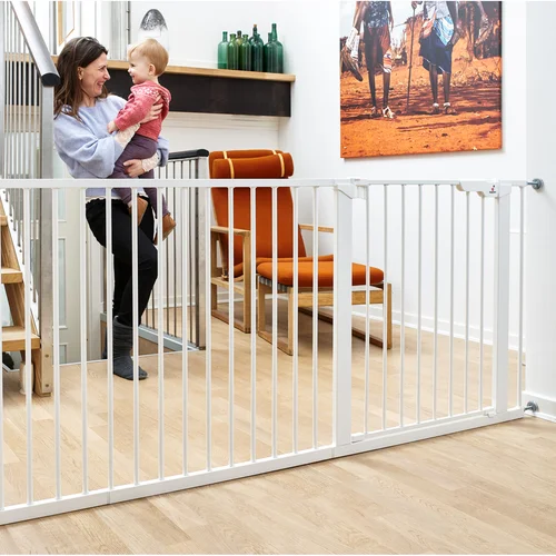 BabyDan, Set di fermi di sicurezza per armadi e cassetti, con pad adesivi, Bianco (weiß), 2 pz