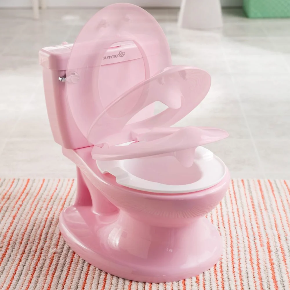 HOMCOM Vasino Per Bambini 6 Mesi-48 Mesi Antiscivolo Ippopotamo Rosa 40x30x23cm 93040230
