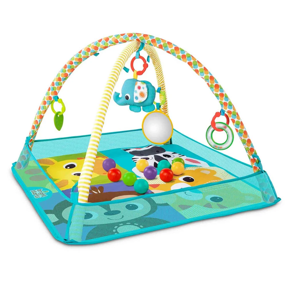 Tappetino Gioco Neonati 6-in-1 Con Archi, Sonagli, Specchio E Pianoforte – Da 0 A 36 Mesi, Imbottito E Lavabile, Regalo Baby Shower