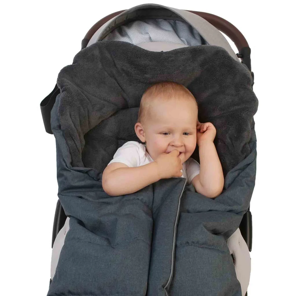 Sacco A Pelo Invernale Per Passeggino Bambiniwelt - In Pile, 108 Cm, Grigio Scuro