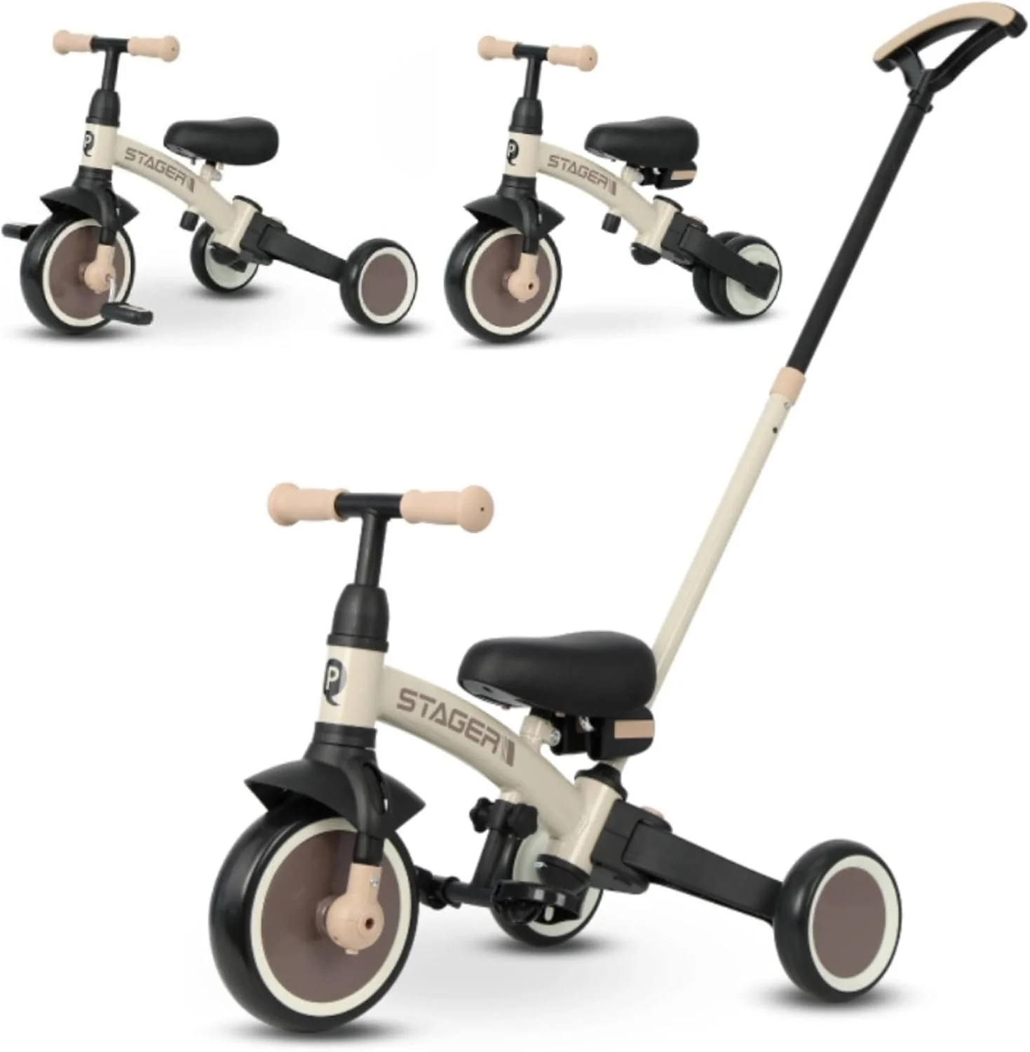 Qplay Triciclo Evolutivo Trike Stager | Bicicletta di equilibrio 2 in 1 con barra di spinta per neonati e bambini piccoli | Ideale da 1 a 4 anni