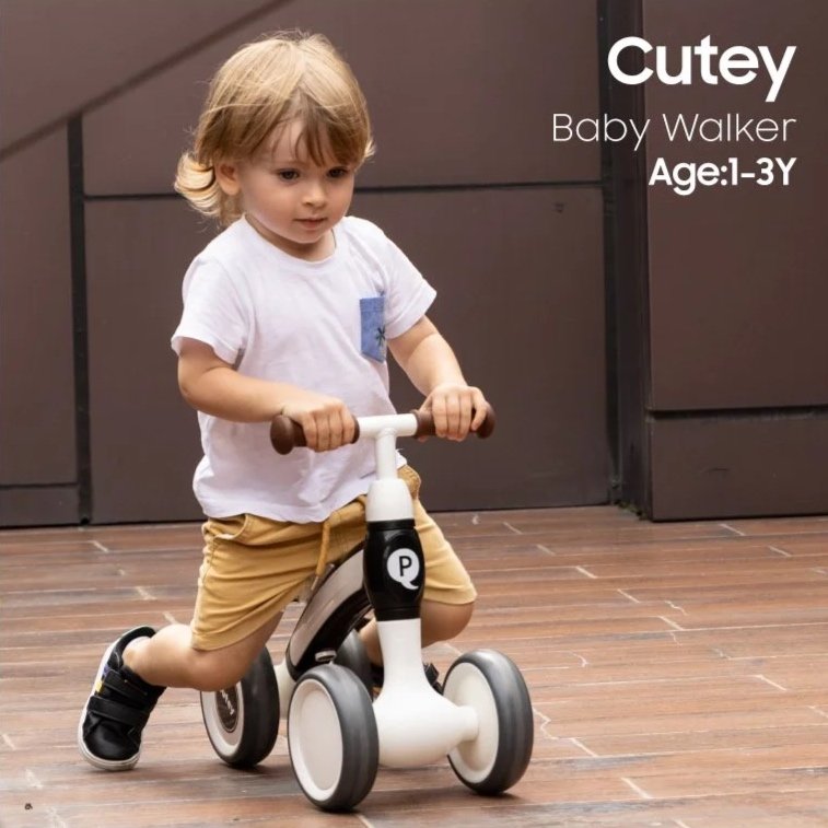 QPlay Baby Walker Balance Bike Età 10-36 Mesi Bici Balance Bike per bambini di 1 anno Pre-School First Bike con 4 ruote senza pedale Giocattoli per bambini