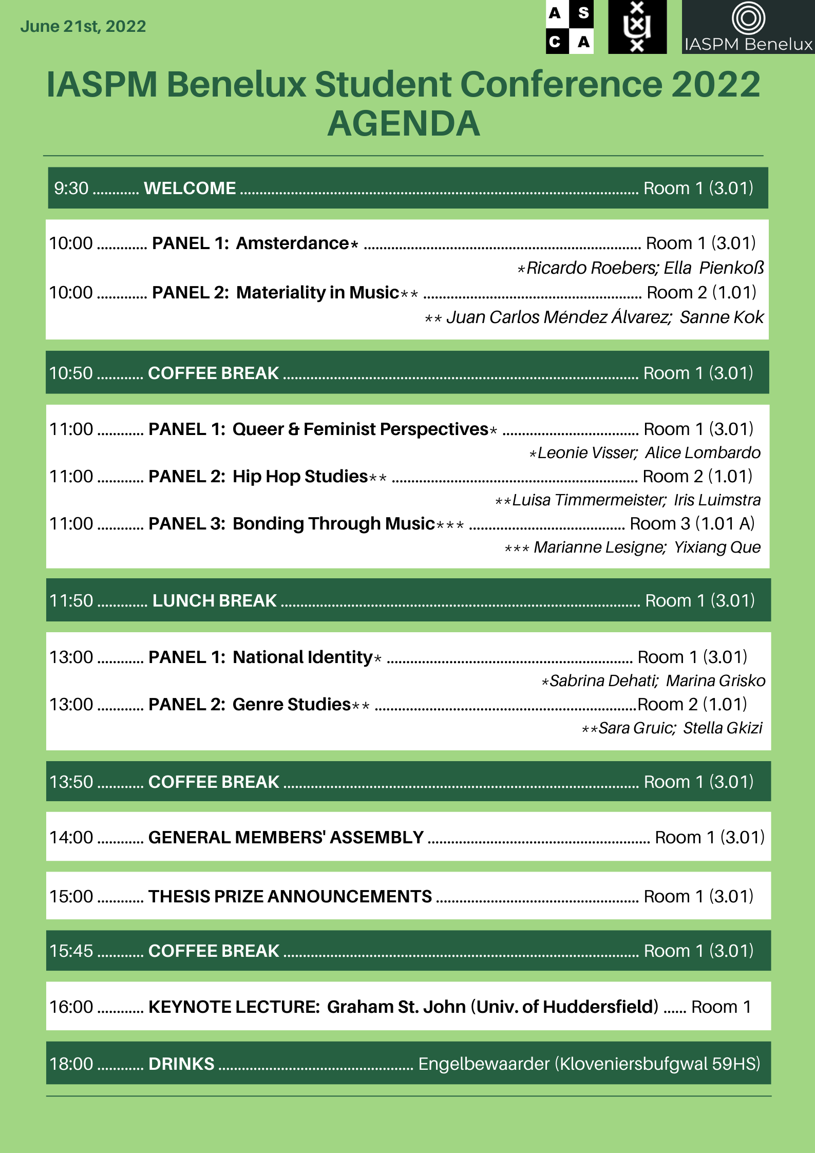 IASPM Benelux STUDENT CONFERECE on June 21 (Amsterdam) 