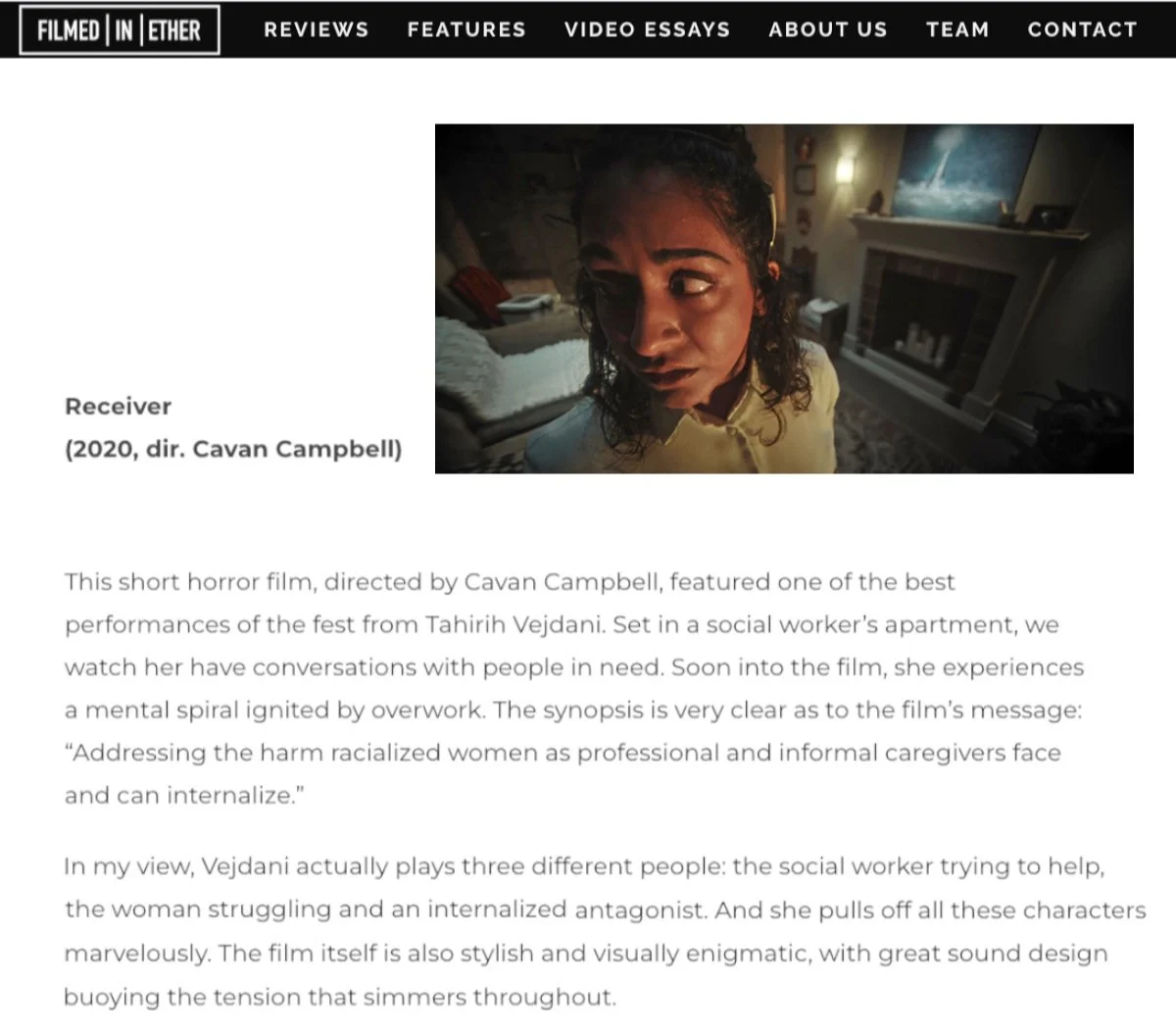 Receiver - Filmed in Ether Review