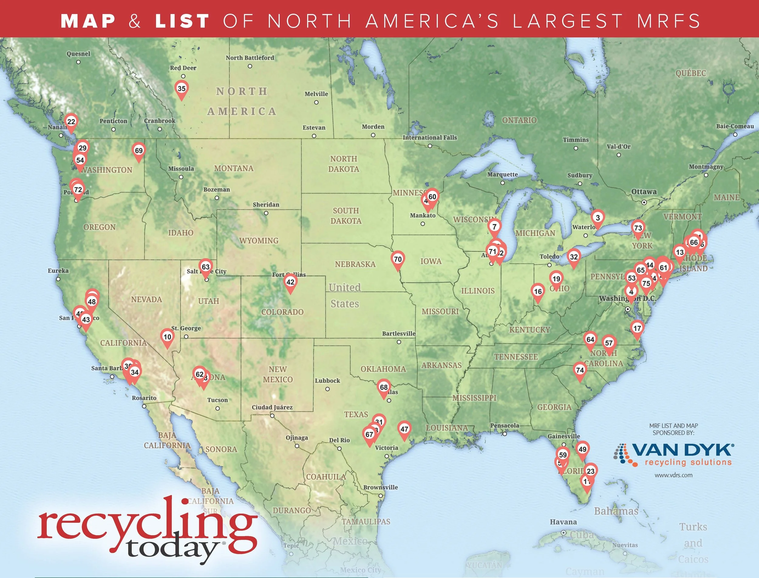 Top 75 Largest Material Recovery Facilities in North America