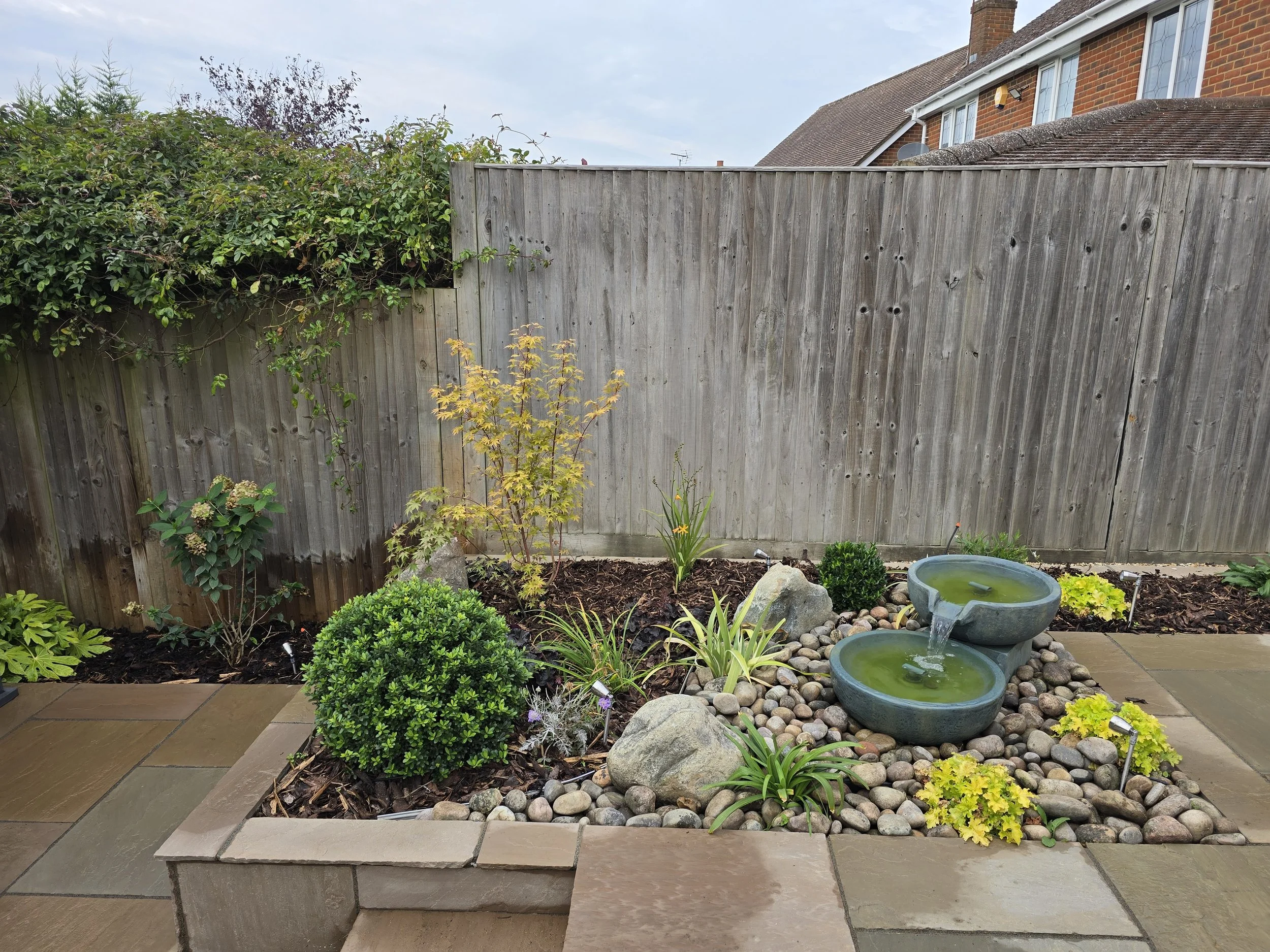 Difficult to beat an Aquascape Spillway Bowl and Basin for ambient charm.