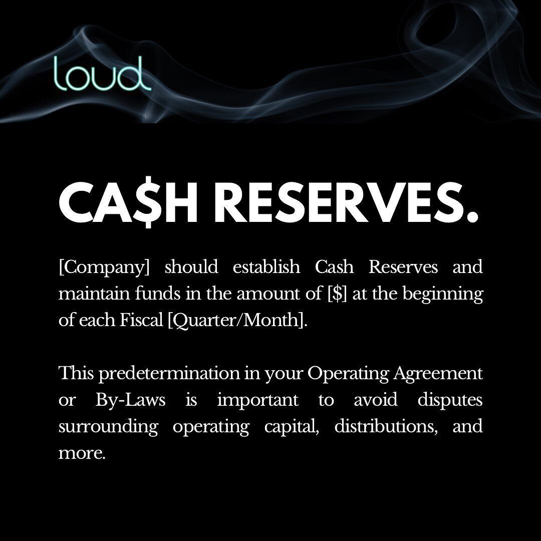 Things to think about: CA$H 💵

We aim to provide solutions and prevent issues due to unforeseen circumstances; particularly, internal disputes regarding company capital &bull;&bull; How much should be in your operating account before distributions a