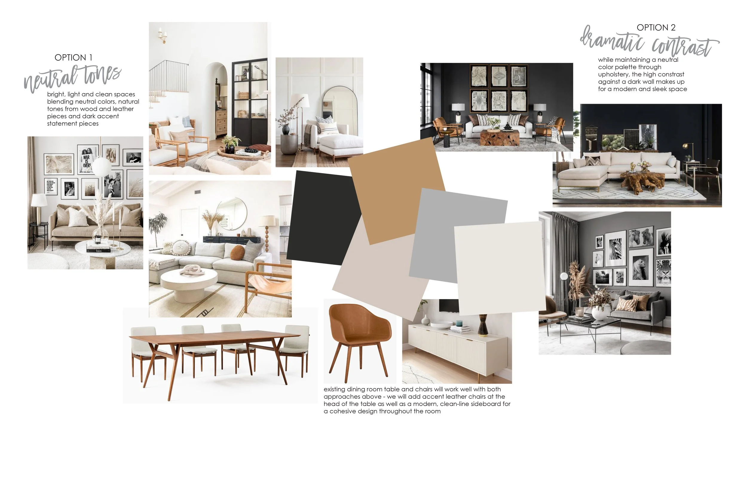 Concepts + Color Palette (Living + Dining)