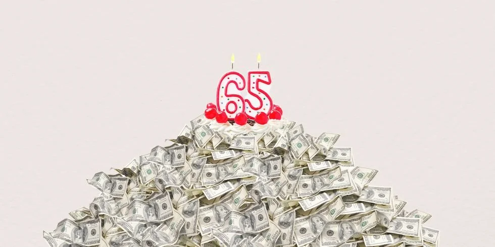 Birthday candles on top of money instead of a birthday cake showcasing the Profound Effect of Americans Living Longer Lives