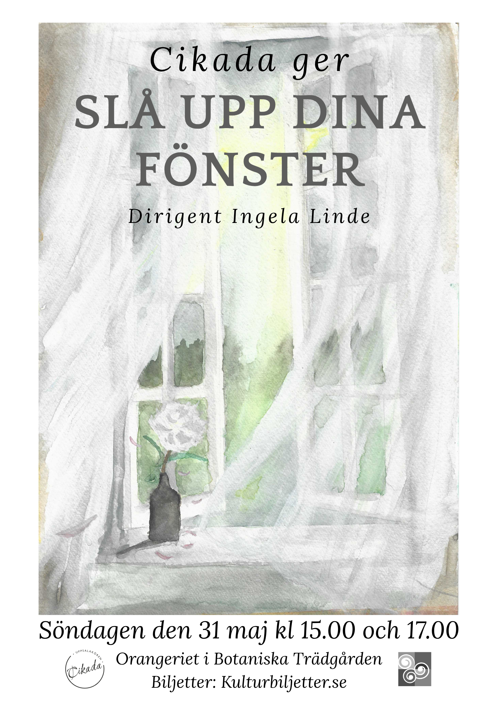 Slå upp dina fönster - Vårkonsert i Orangeriet. År 2026.