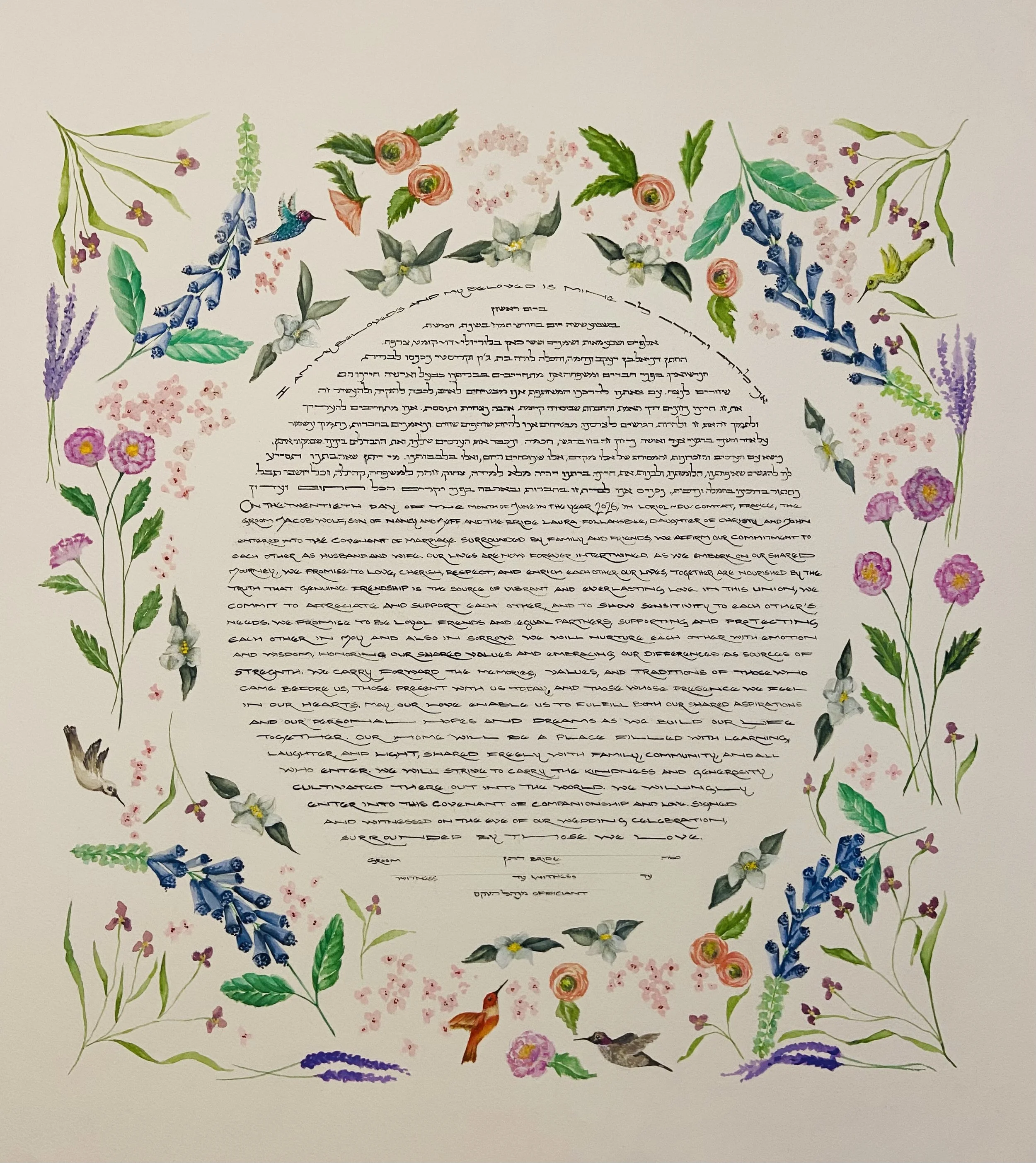 Ranunculus, Lavender, Birds, Bluebells Price 1800
