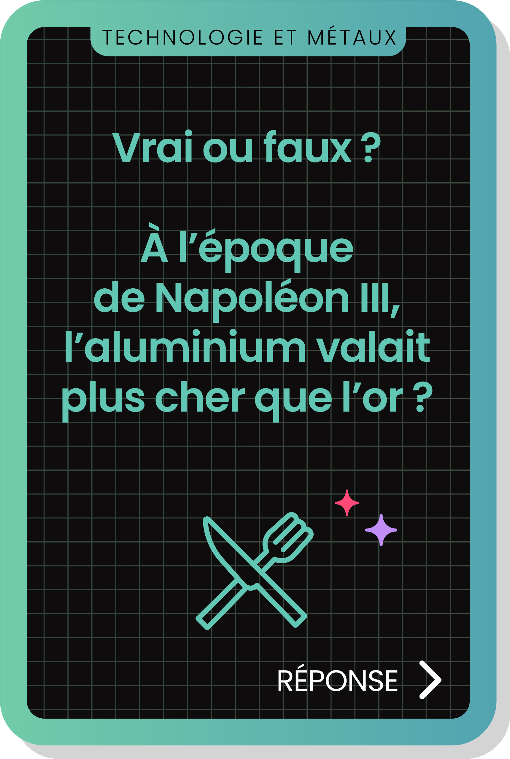 Vrai ou faux ? À l’époque de Napoléon, l’aluminium valait plus cher que l’or ?