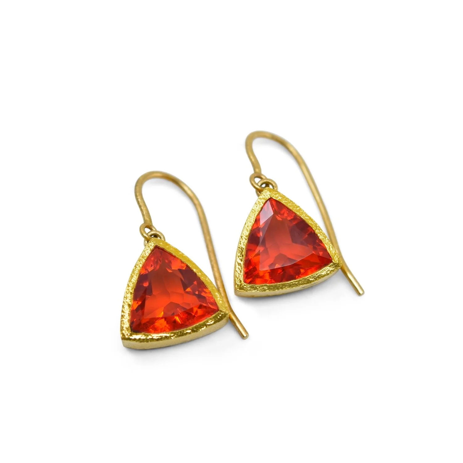 Trillion Fire Opal Earrings