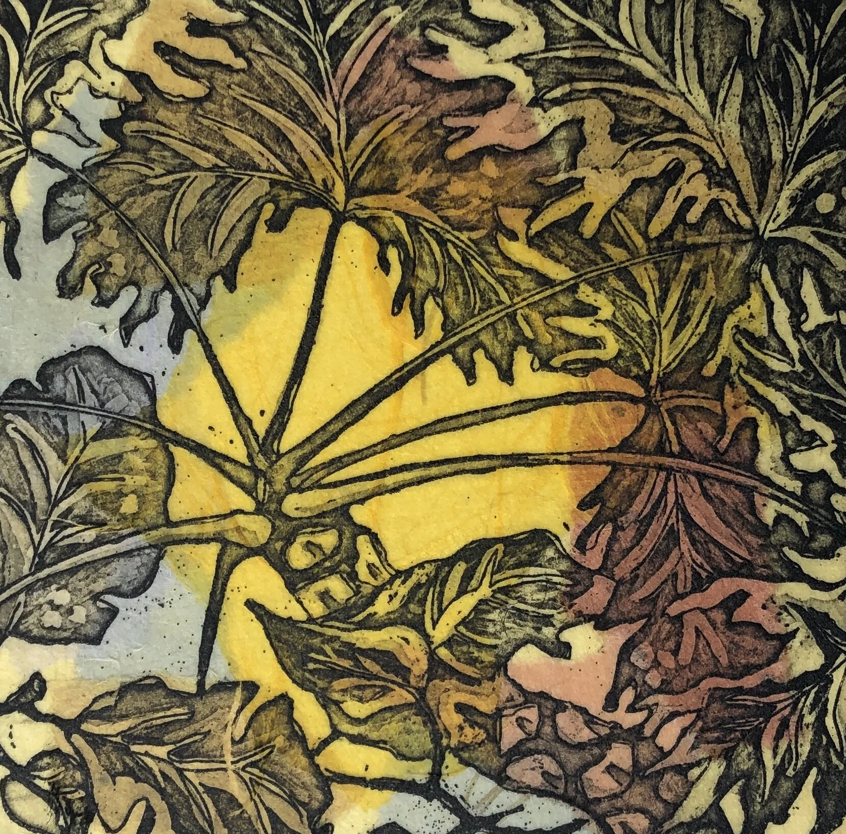 Leafy Spray -  4x4in Electro-etching