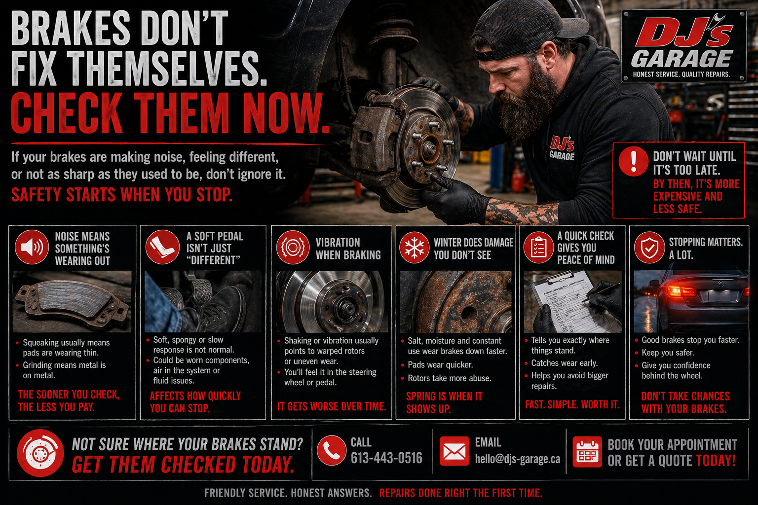 Brakes Don’t Fix Themselves. Check Them Now