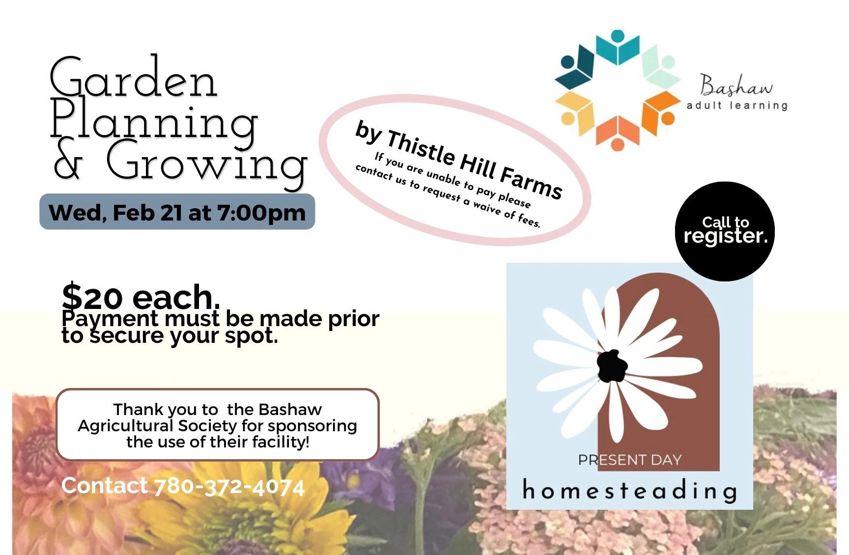 Adult Learning-Homesteading Class in Bashaw Alberta 