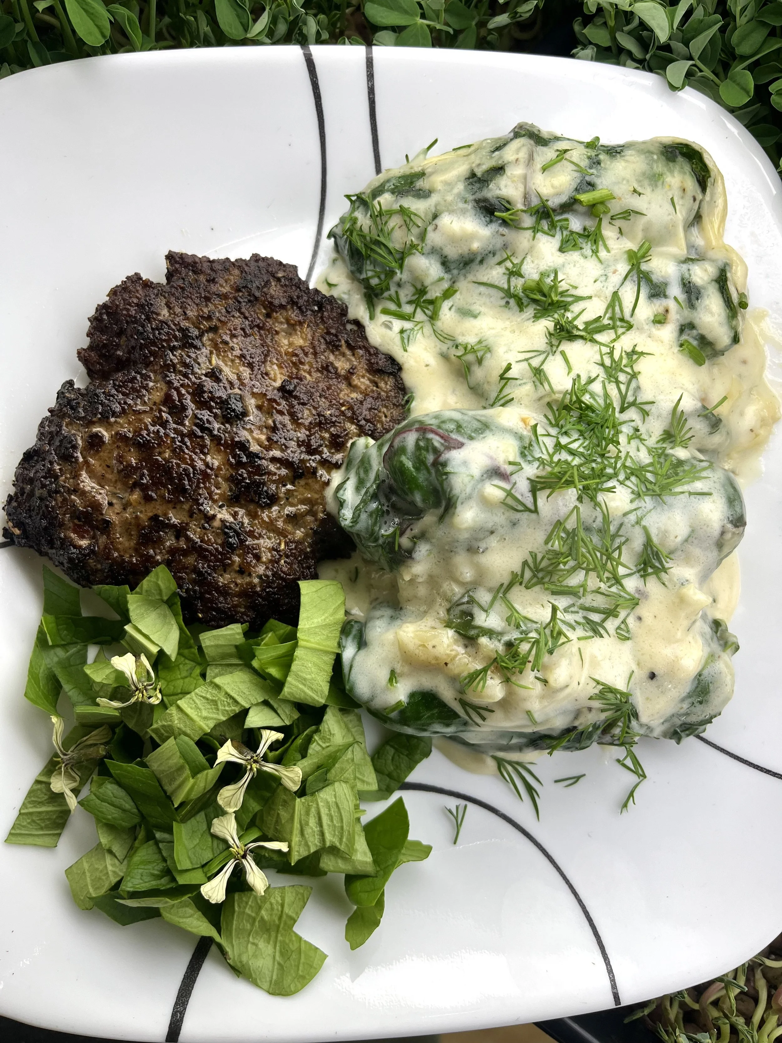 Beet Green Holubtsi and Crispy Smash Patty - Market Meal