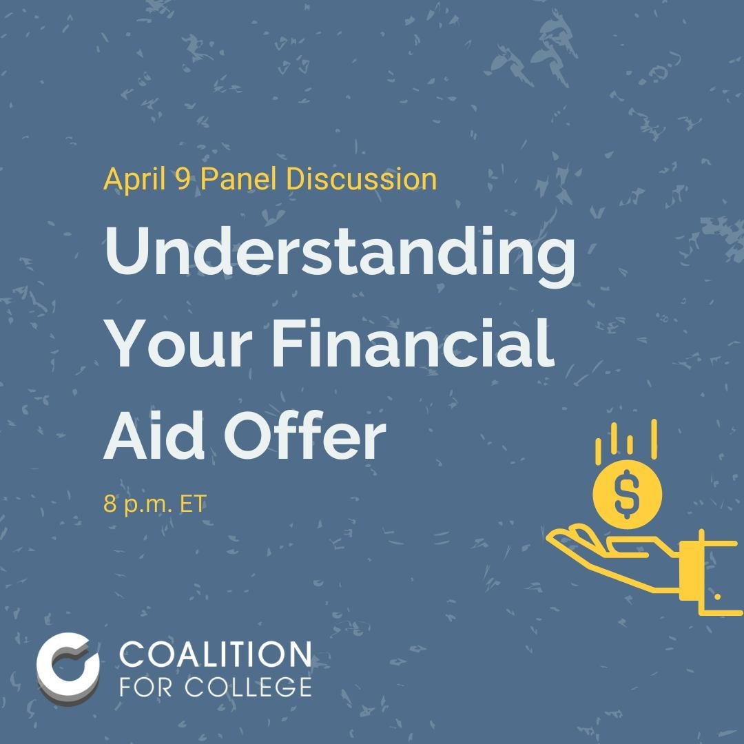 🎙️Join us tonight for our panel discussion that will offer you some tips on fully understanding your or your student's financial aid packages. Featuring advice from member school admissions and financial aid counselors.

Register at the 🔗 link in o
