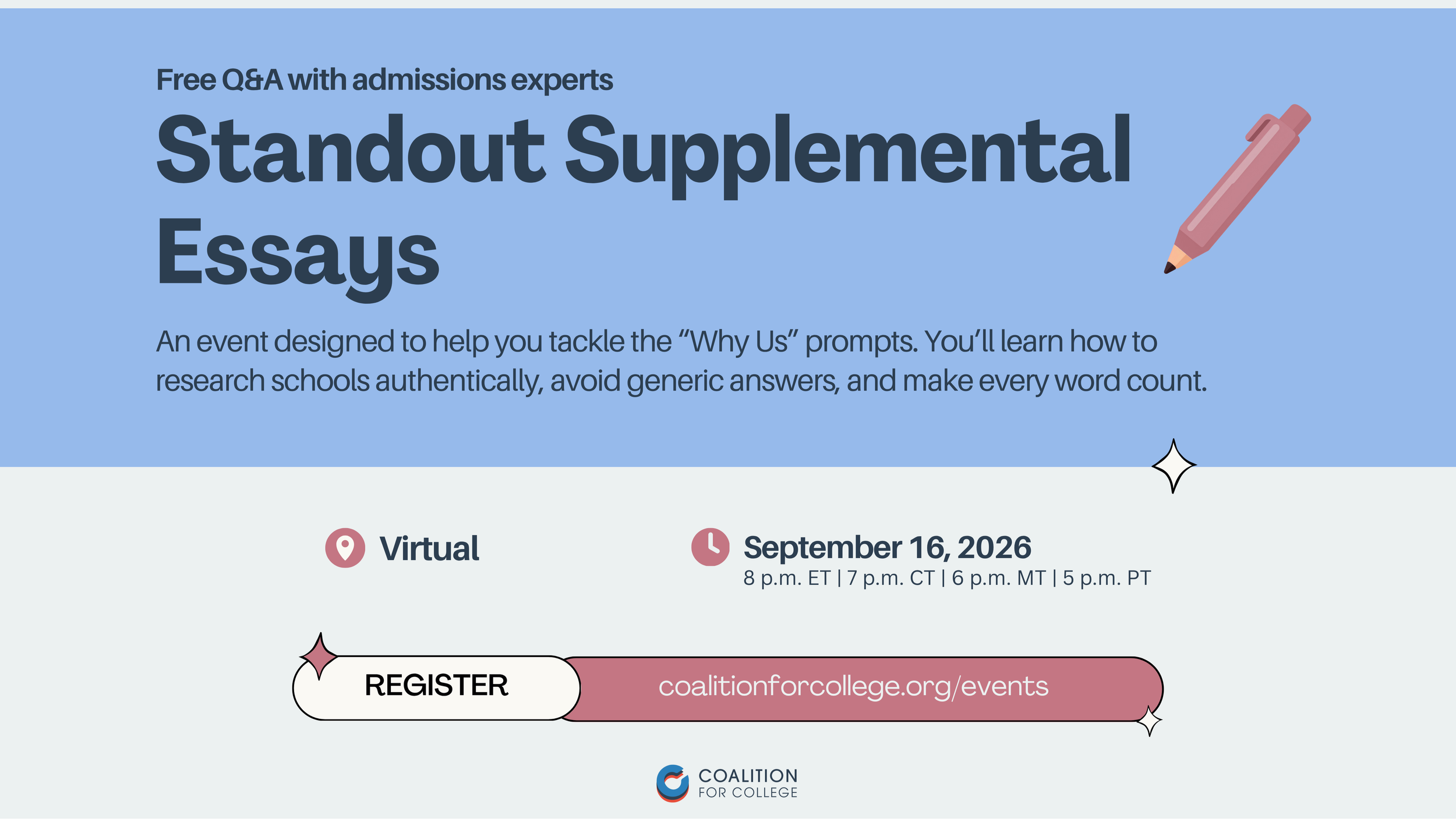 Save the Date—Standout Supplemental Essays