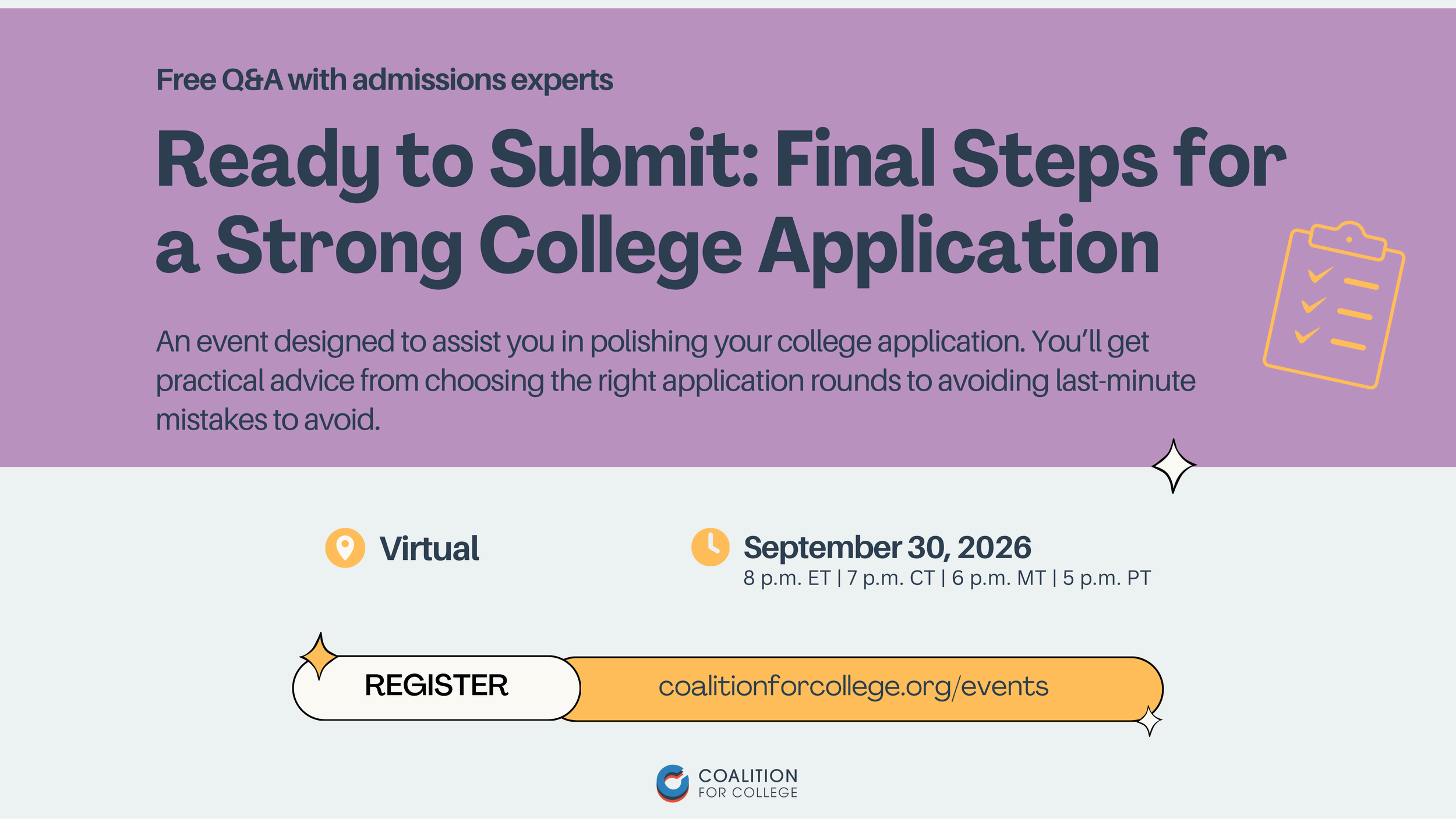 Save the Date—Ready to Submit: Final Steps for a Strong College Application