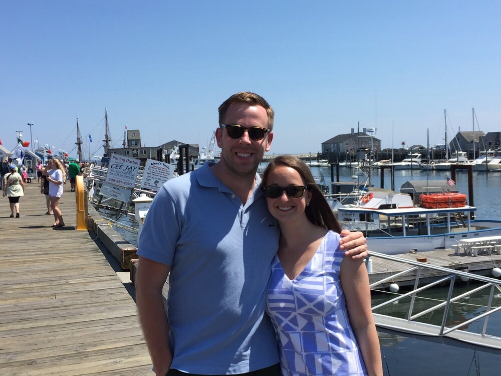 Christopher M. Fay and Partner Erin with Sunglasses at MacMillan Pier, Provincetown