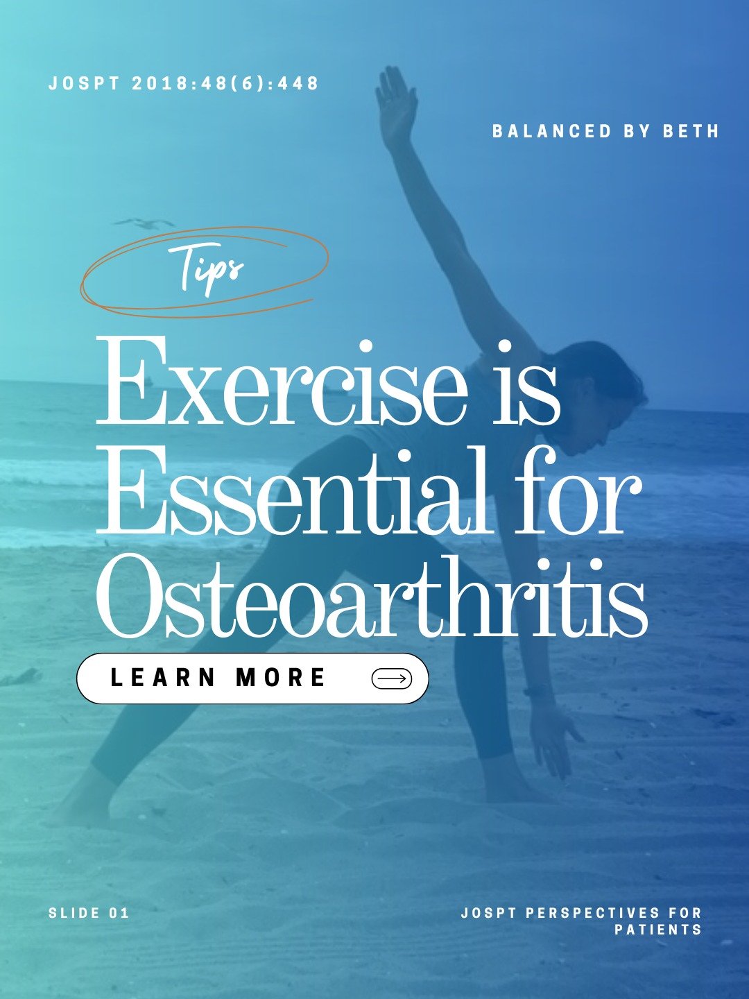 Exercise is medicine for osteoarthritis. It can reduce pain, improve mobility, and support joint health&mdash;without the side effects of passive treatments. Movement is first-line care.

"Exercise is Essential for Osteoarthritis" - Journal