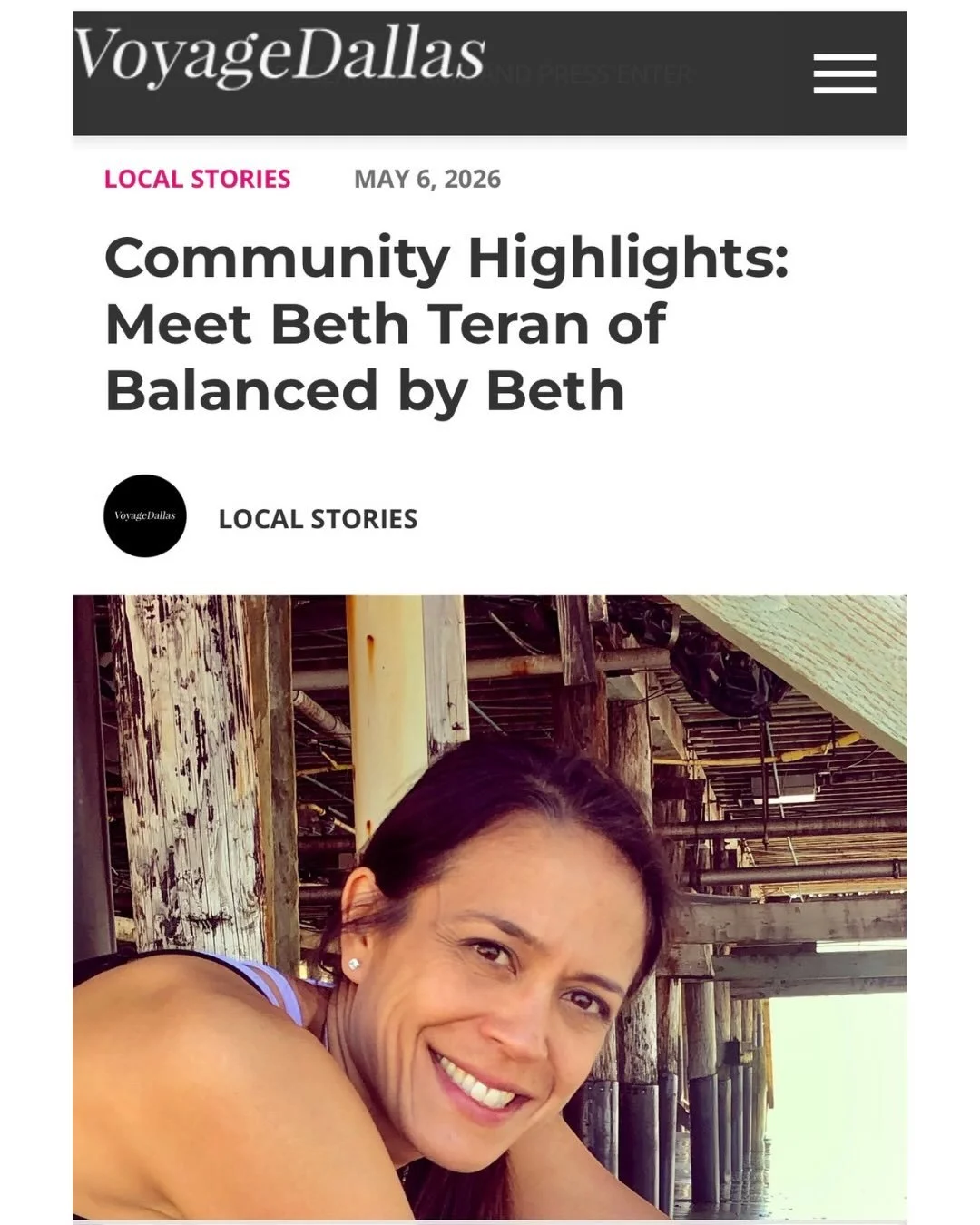 I had the privilege of being interviewed by Voyage Dallas. 
Full Article&mdash;Link in Bio

https://voyagedallas.com/interview/community-highlights-meet-beth-teran-of-balanced-by-beth

#voyagedallas #physicaltherapy #balancedbybeth #journeyoflife #ho