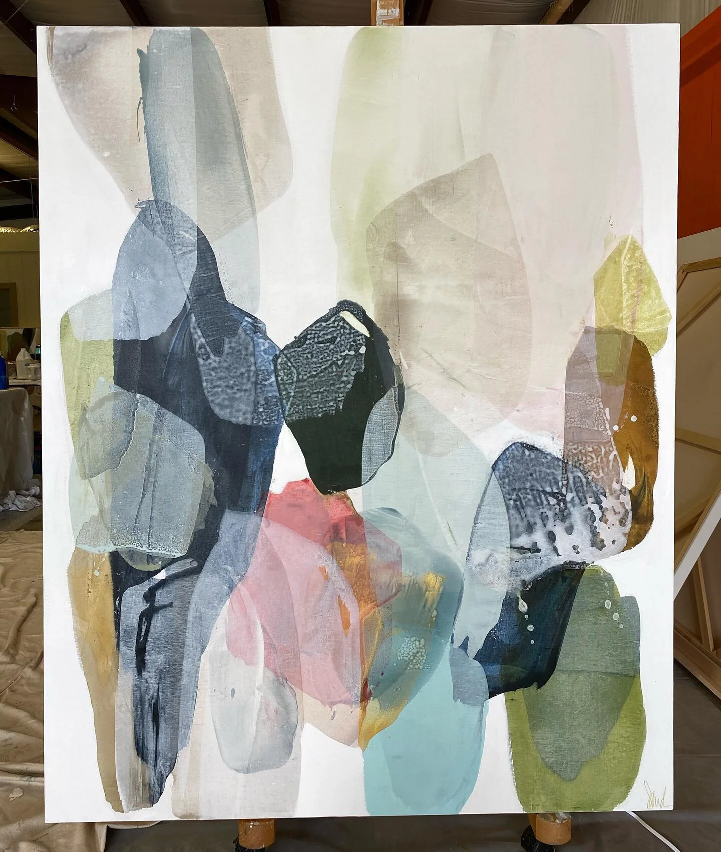 Inspiration from my backyard. &ldquo;Hiding in Tall Grass&rdquo; 60&rdquo;x48&rdquo; now available @greggirbygallery #art #artwork #nature#spring #louisianaartist #interiordesign #interiors #lafayettelouisiana #color#abstractexpressionism