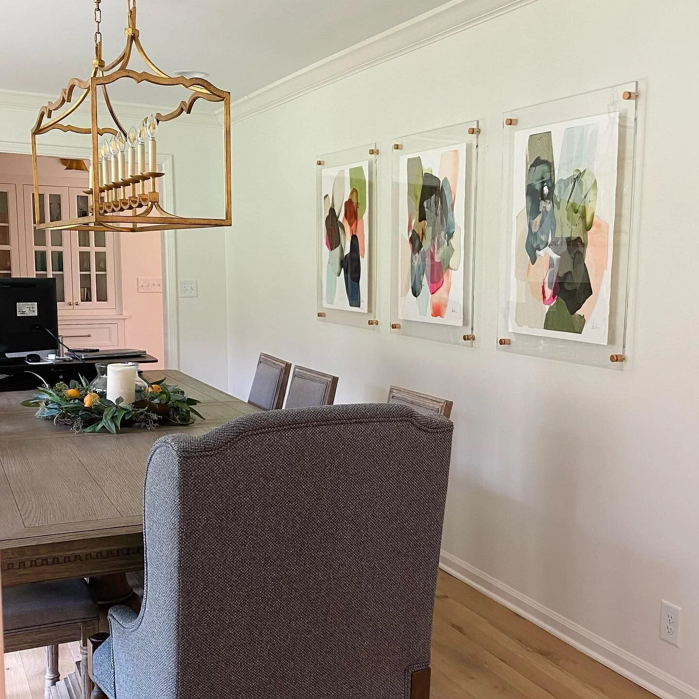 Some framed Pandemic Papers - thanks @hannahlanepaintings for sending these pictures.  I loved working on paper and hope to do more sometime this year.  #paperpieces #thepandemicpapers2020 #lynnsandersart #art #artwork