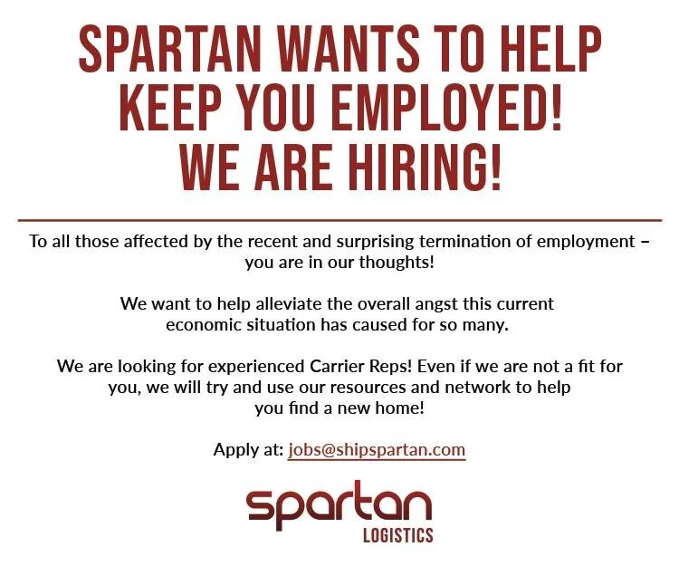We Are Hiring! — Spartan Logistics