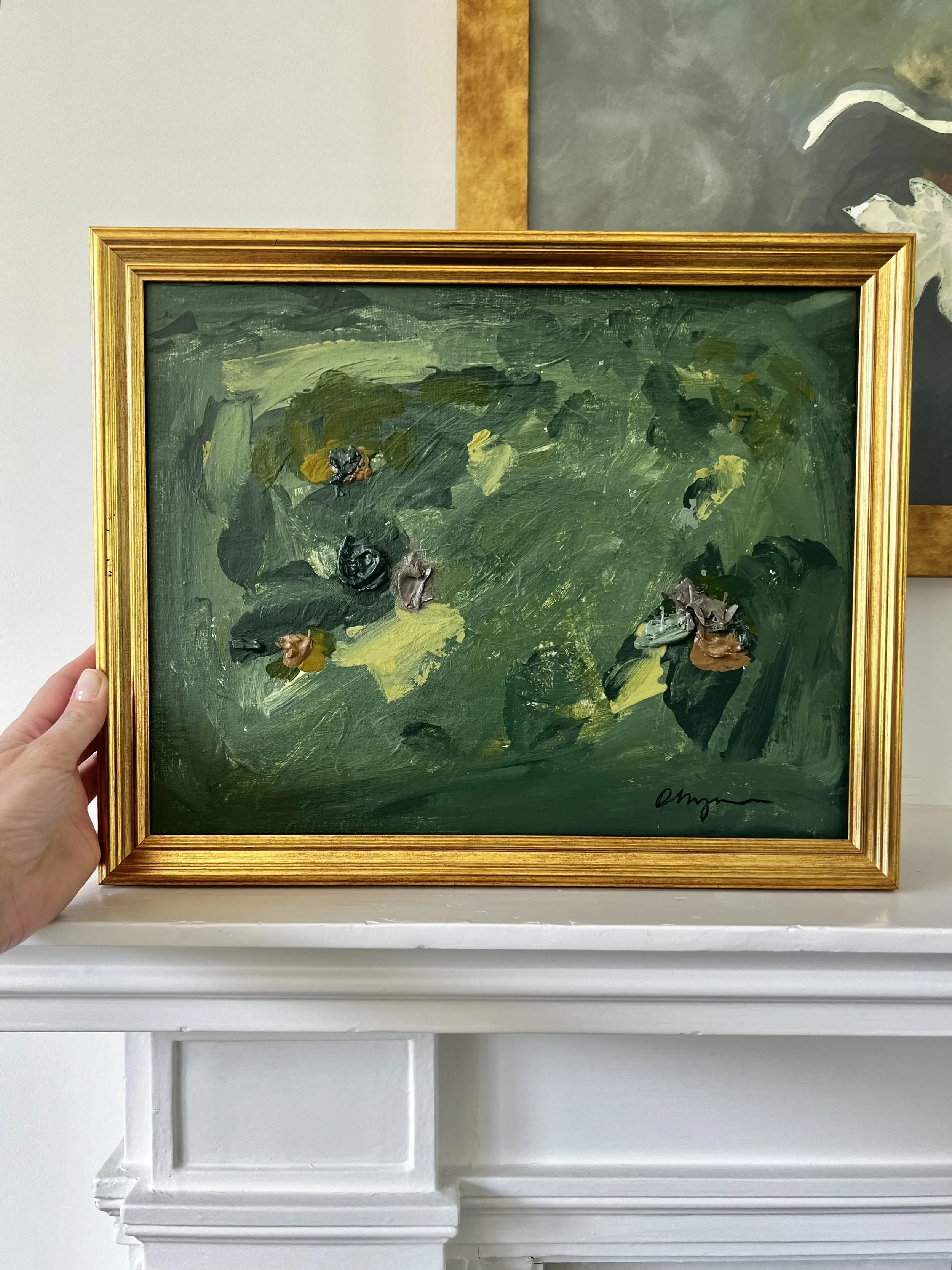 12.5x16 Green Abstract