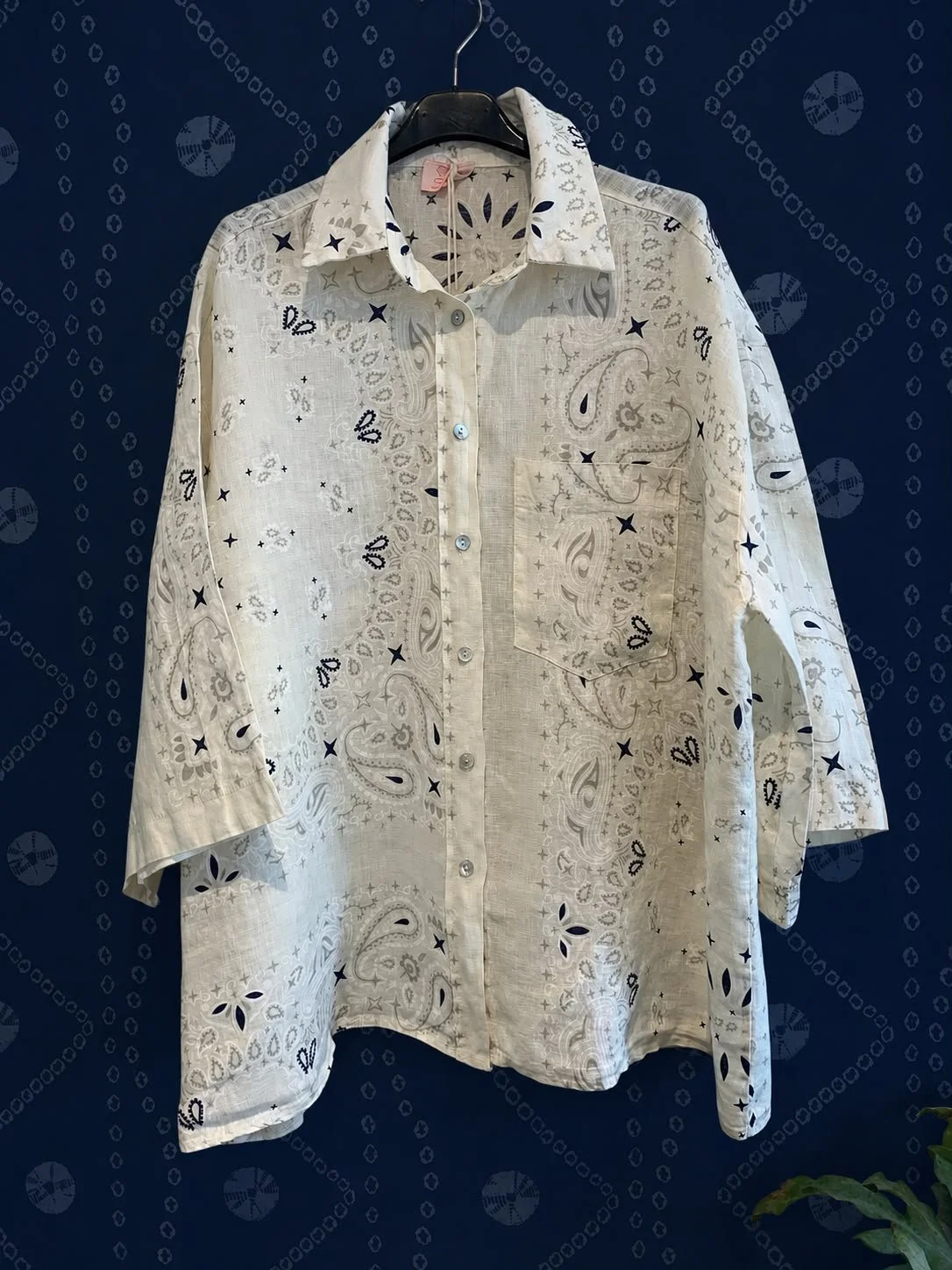 Linen Bandana Shirt - Cream