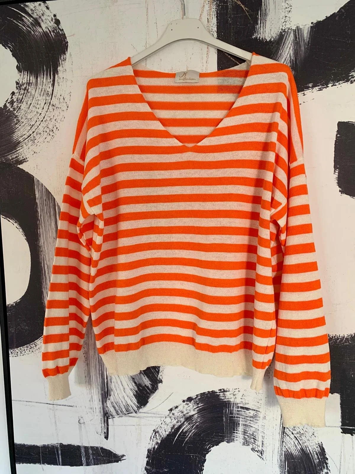 Stripey Fine Knit - Orange