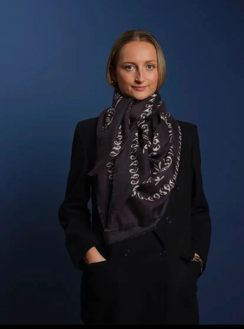 XL Cashmere Bandana Scarf - Navy