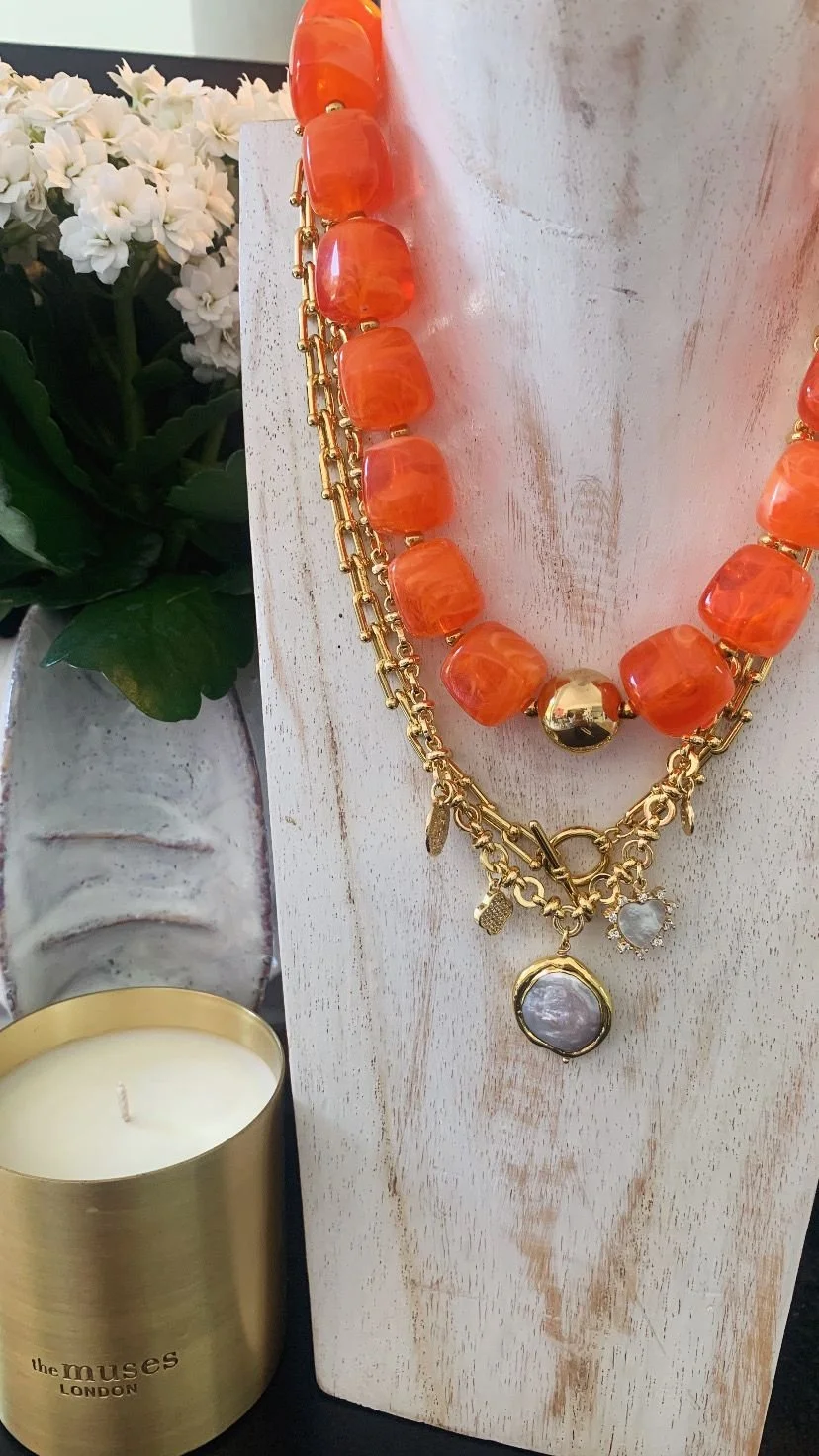 Nugget Necklace - Orange